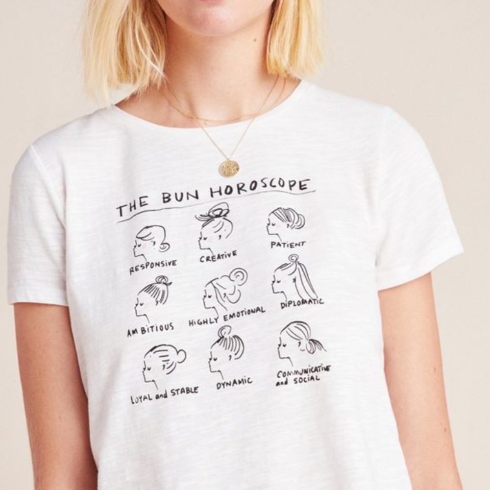 Anthropologie bun horoscope t-shirt worn 1-2 times